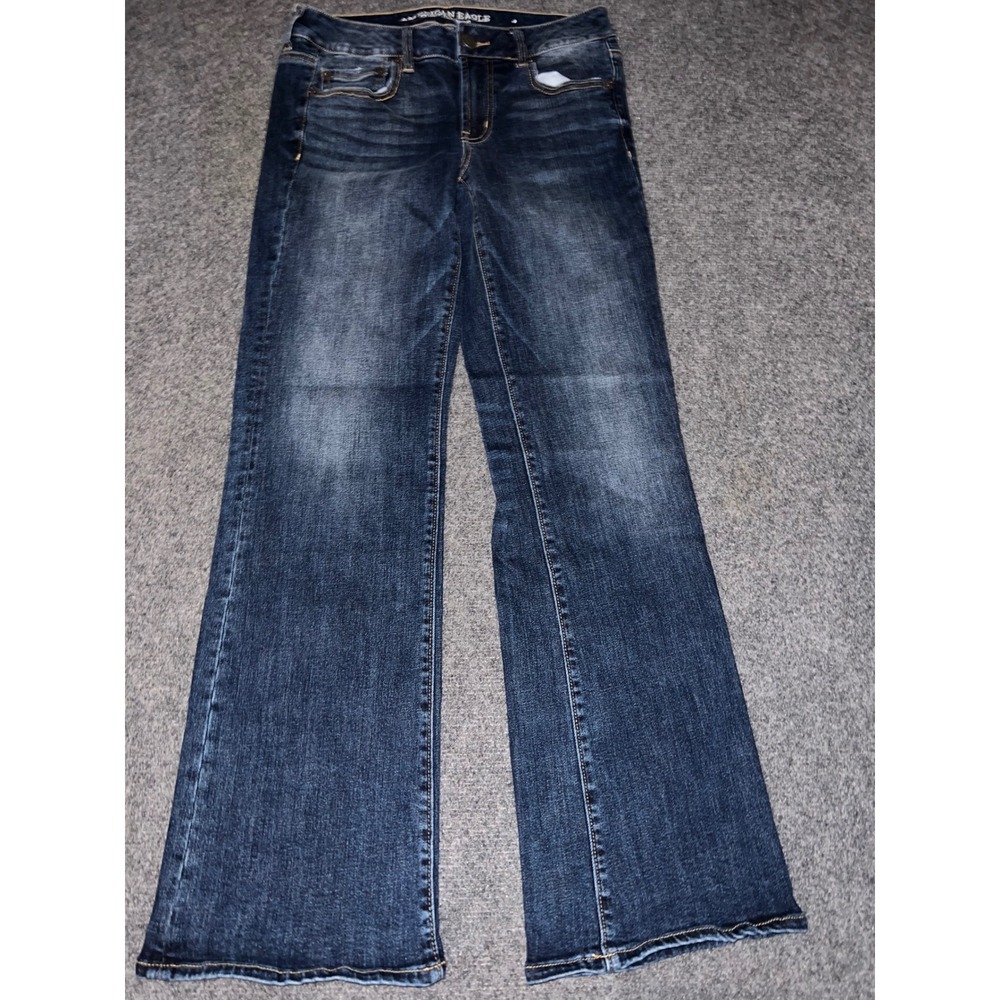 American Eagle Outfitters Stretch X Dark Wash Bootcut Jeans Women Size 8 Regular